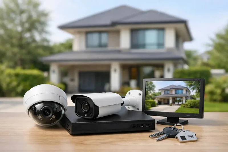 CCTV cameras and recorder ready for installation